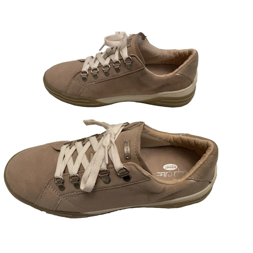 Dr Scholls For Keeps Womens 8.5 M Beige Suede Lace Up Shoes Comfort Sneakers